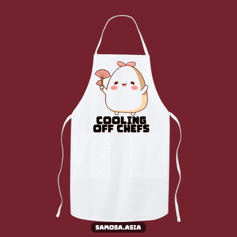 Funny Onigiri Fan Apron: Cook Coolly with Cheerful Rice Art