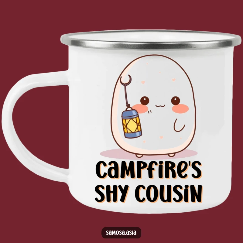 Funny Shy Onigiri Lantern Camp Mug - Cozy Outdoor Companion