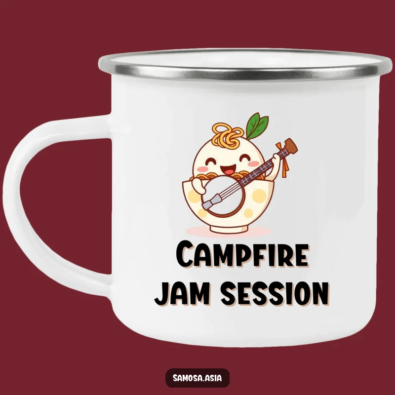 Funny Ramen Banjo Camping Mug: Noodle Arms Cup, Hilarious Outdoor Gift