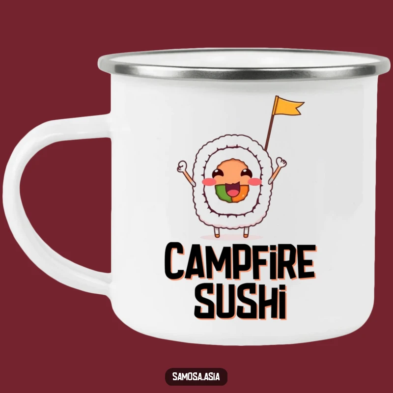 Funny Sushi Roll Camping Mug - Outdoor Foodie Humor Funny Cup, Great Funny Gift