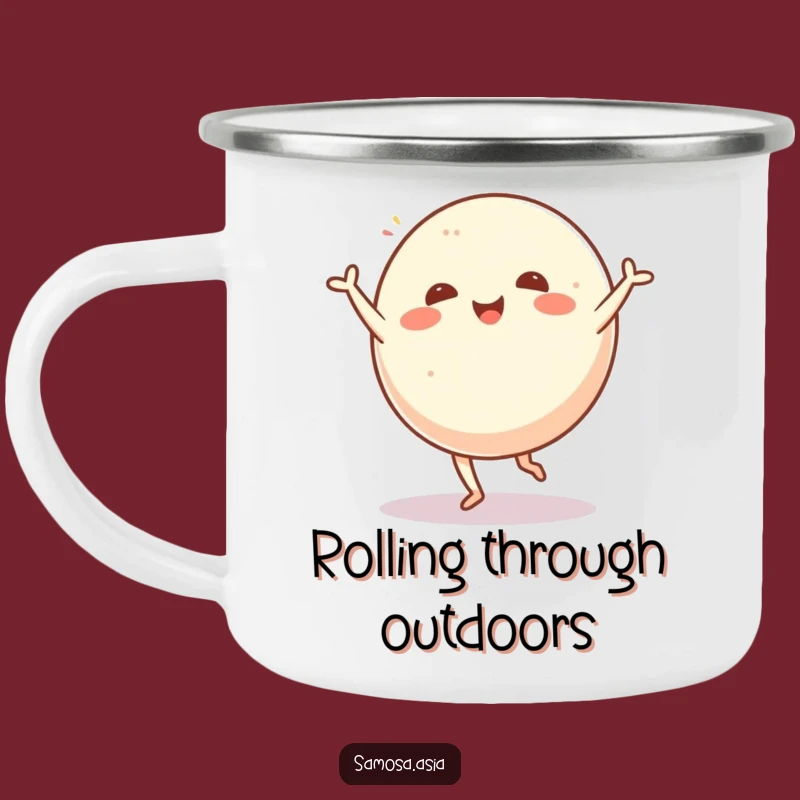 Funny Mochi Cartwheel Camping Mug: Adventure Fuel with a Smile