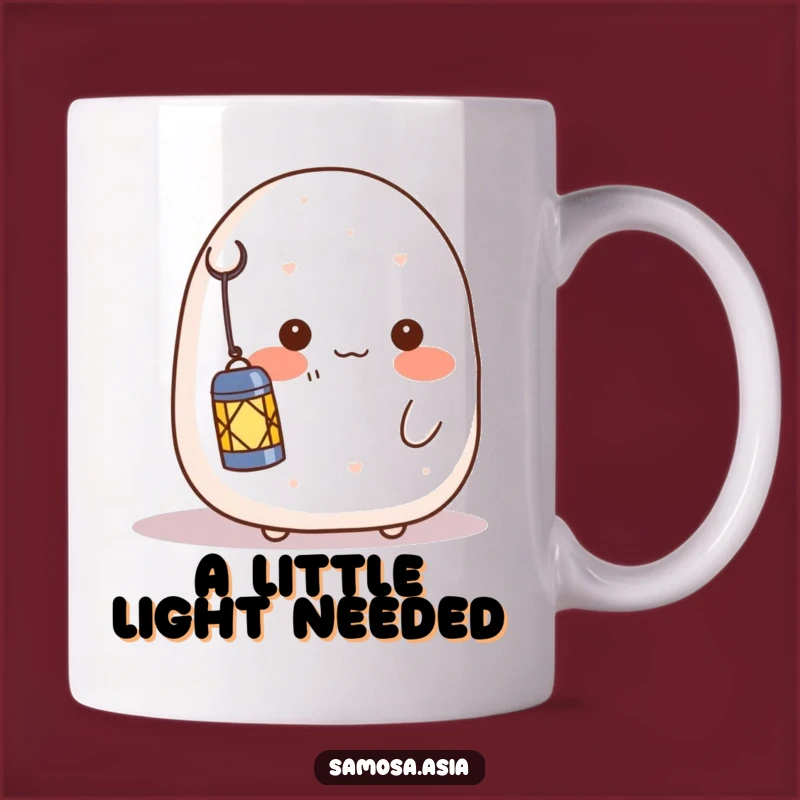 Funny Onigiri Lantern Hug Mug - Shy Character's Warm Glow Gift