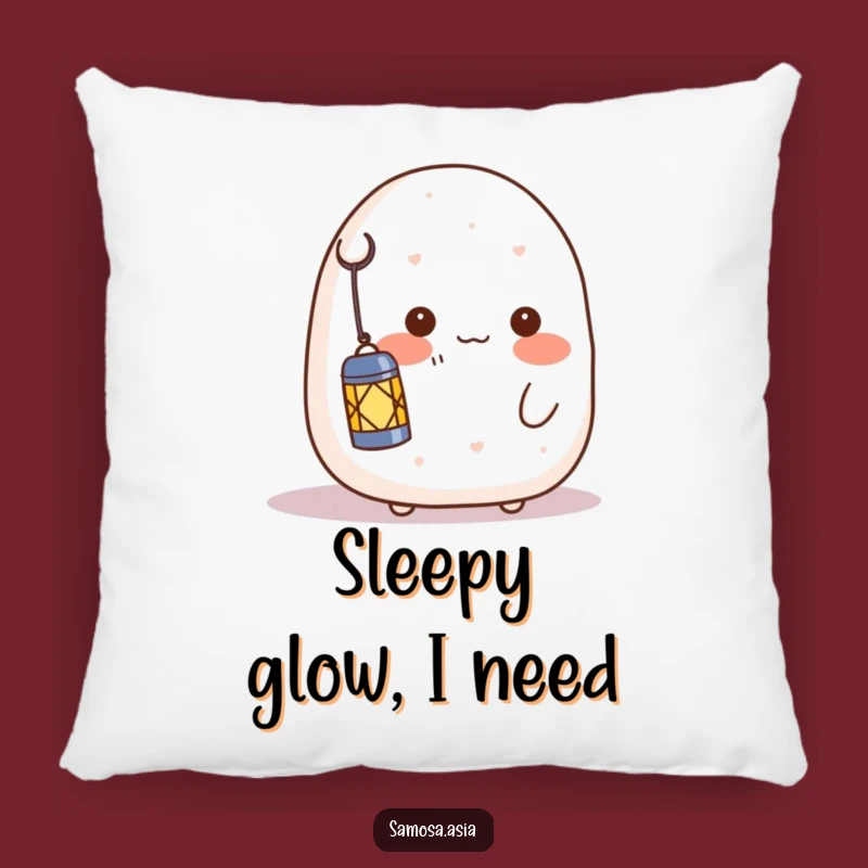 Funny Shy Onigiri Lantern Pillow - Soft & Charming Comfort