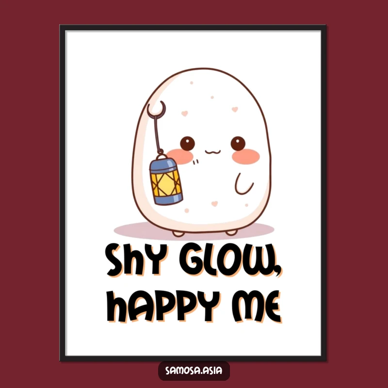 Funny Shy Onigiri Lantern Digital Art - Instant Gentle Charm
