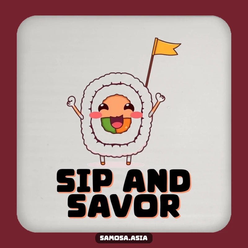 Funny Sushi Roll Coaster - Foodie Humor Funny Drink Accessory, Wonderful Funny Gift