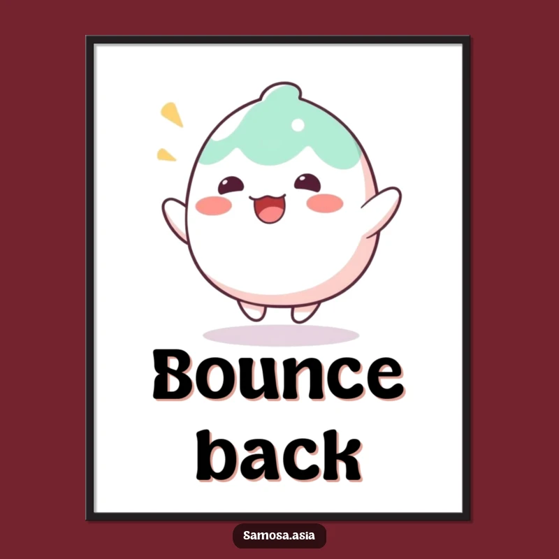 Funny Mochi Bounce Poster - Cute Food Wall Art Funny Decor, Perfect Funny Gift