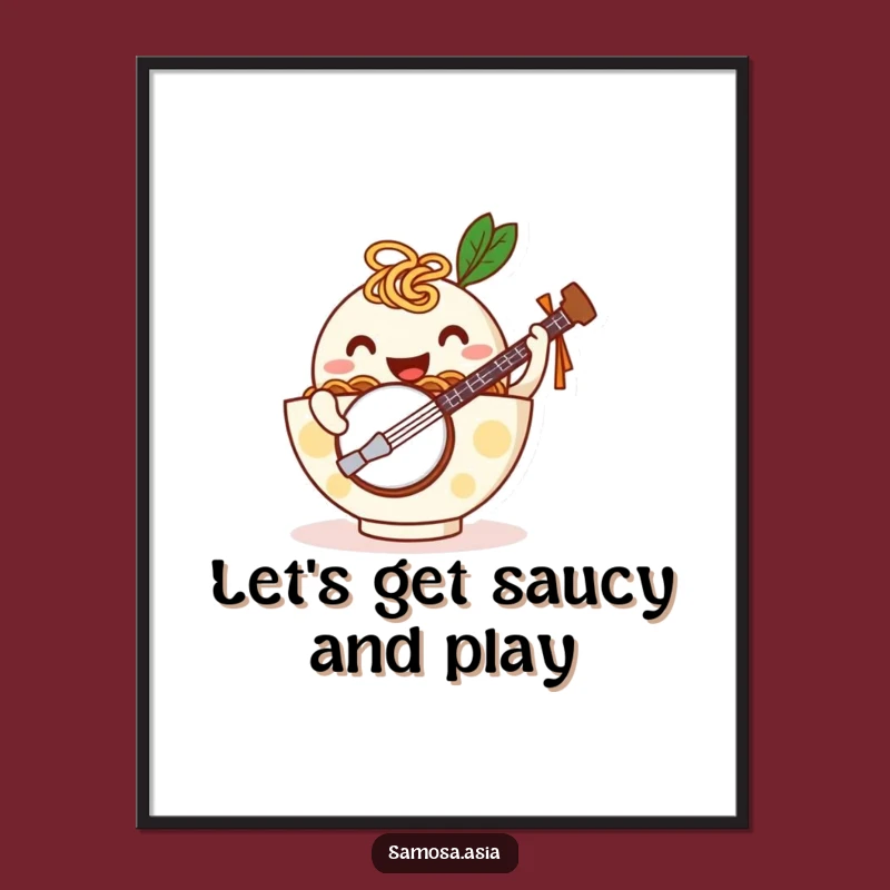 Funny Wall Art: Banjo Ramen Free Printable, Musical Motif, Downloadable Decor