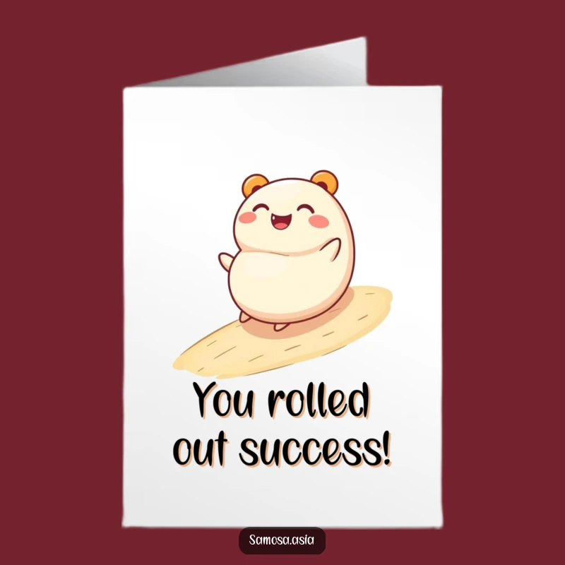 Free Printable Congrats Card: Joyful Rolling Bao Bun - Easy Download Celebration Gift