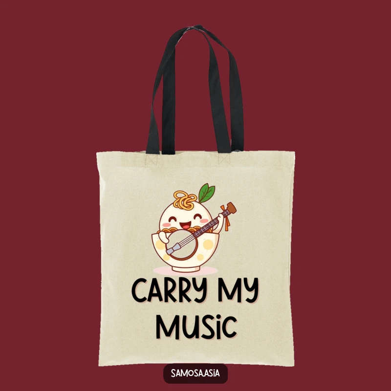 Funny Ramen Banjo Tote: Noodle Arms Art, Hilarious & Handy Bag