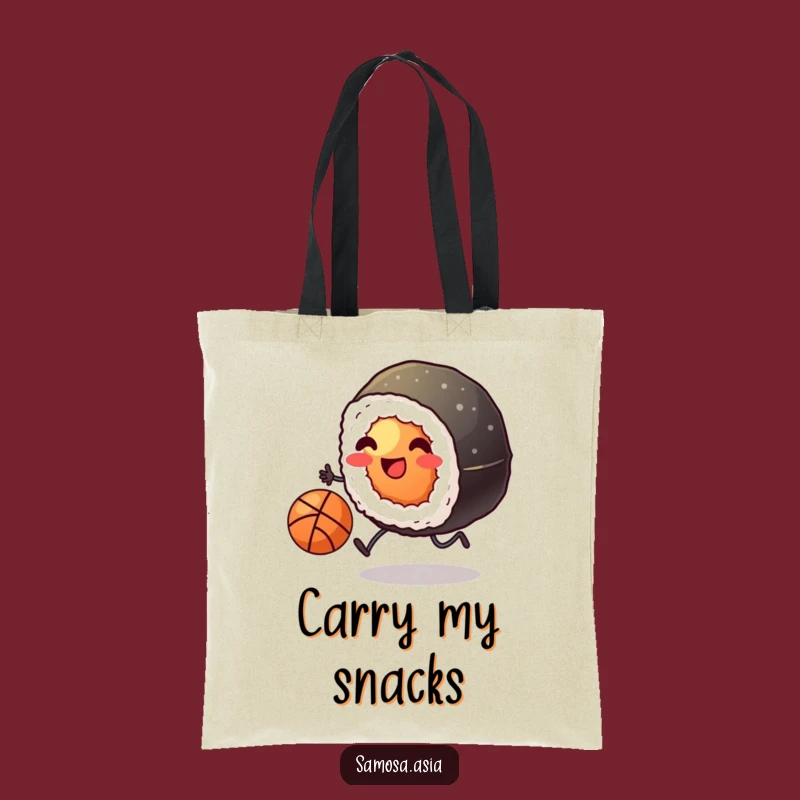 Funny Sushi Basketball Tote: Tiny Legs Art, Hilarious & Handy Bag